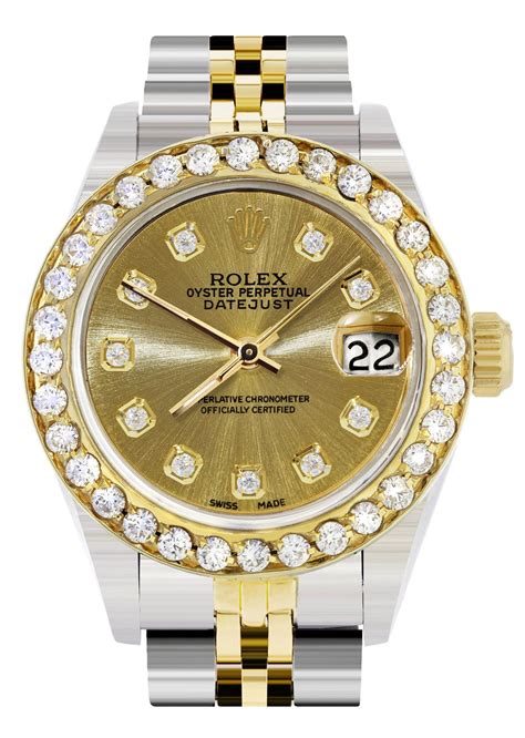 diamond studded gold rolex|rolex diamond bezel watch.